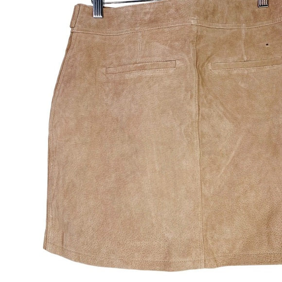 BLANKNYC NWT Moto Suede Leather Festival Mini Skirt in Bare It All Size 28 - Picture 7 of 12